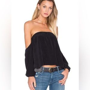 Merritt Charles Off the Shoulder Black Blouse